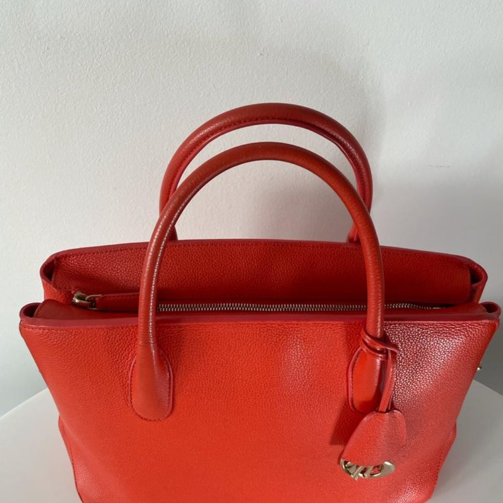 Christian Dior Calfskin Large Open Bar Tote Orange - Picture 4 of 7